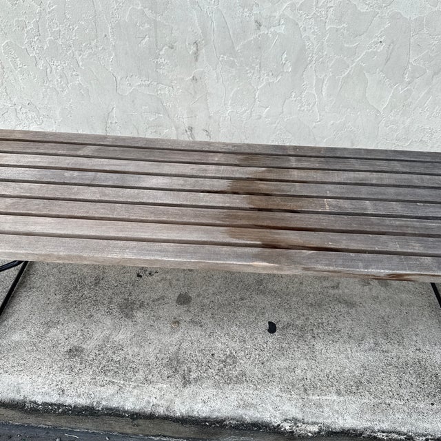 Tan Harry Bertoia for Knoll International Bench, Model 400 For Sale - Image 8 of 12