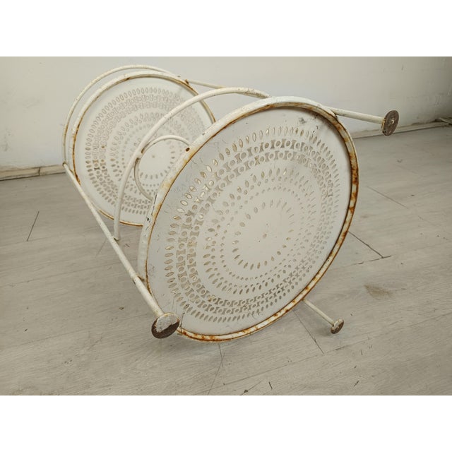 Vintage Metal Garden Serving Cart, 1970s For Sale - Image 9 of 10
