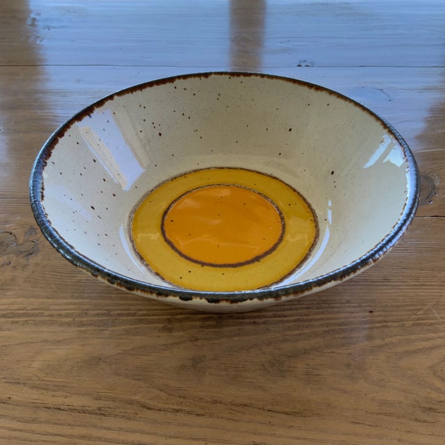 1970s 1970s Midwinter Pottery Sun Pattern Serving Bowl Designed by Eve Midwinter, Made in England For Sale - Image 5 of 5