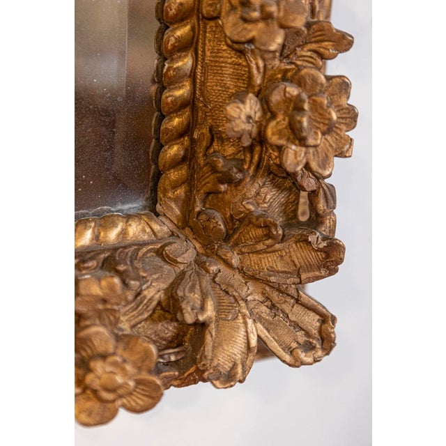 French French Late 18th Century Régence Style Carved Mirror With Floral Decor For Sale - Image 3 of 3