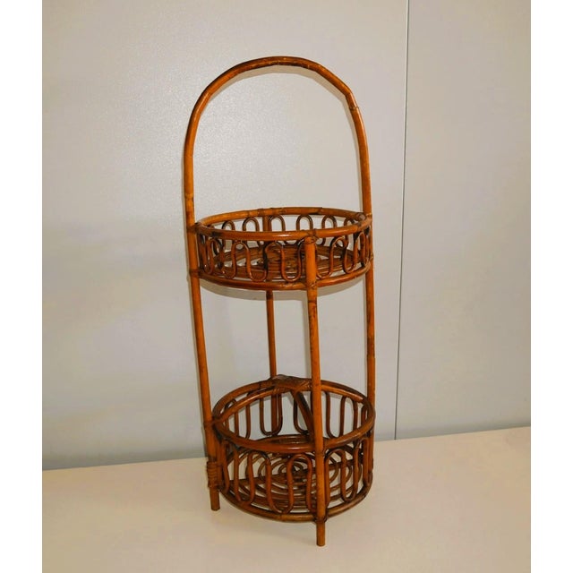 Vintage Bottle Holder Bamboo Bottle Holder Cart, 1960s For Sale - Image 12 of 13