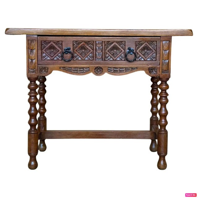 Large Spanish Nightstand with Drawer, 1920 For Sale - Image 15 of 15