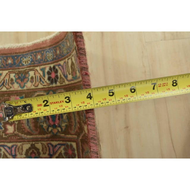 Mashad Rug 6’5” X 9’6” Pink Wool Vintage Distressed Hand-Knotted Carpet For Sale - Image 12 of 14