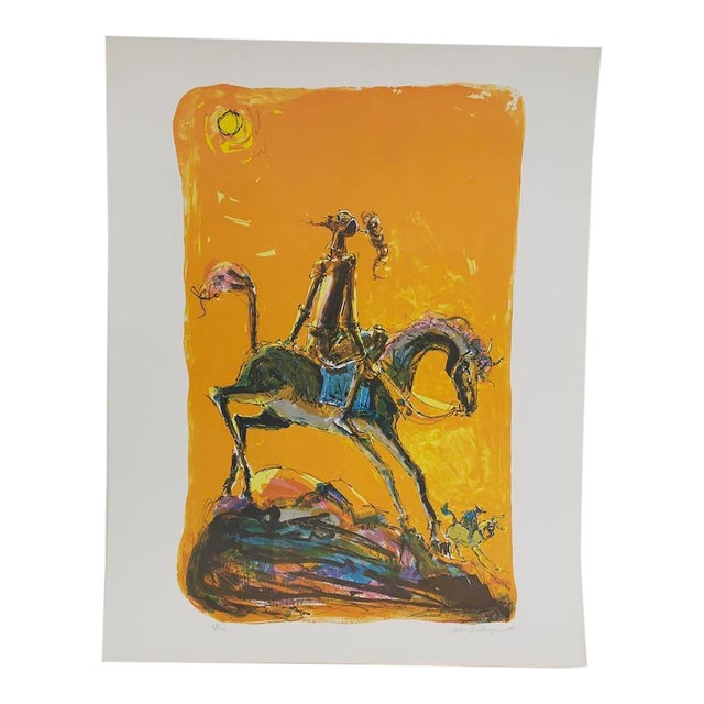 Alvin C. Hollingsworth 1970s Signed Lithograph | Don Quixote II For Sale