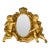 Restored Vintage 1960s Cherub Wall Mirror – Faux Gold Leaf Finish, Epoxy Resin Frame, Crown & Putti Design For Sale