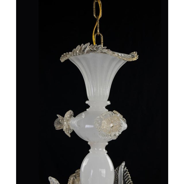 Mid-Century Murano Glass 5-Light Chandelier For Sale - Image 3 of 11