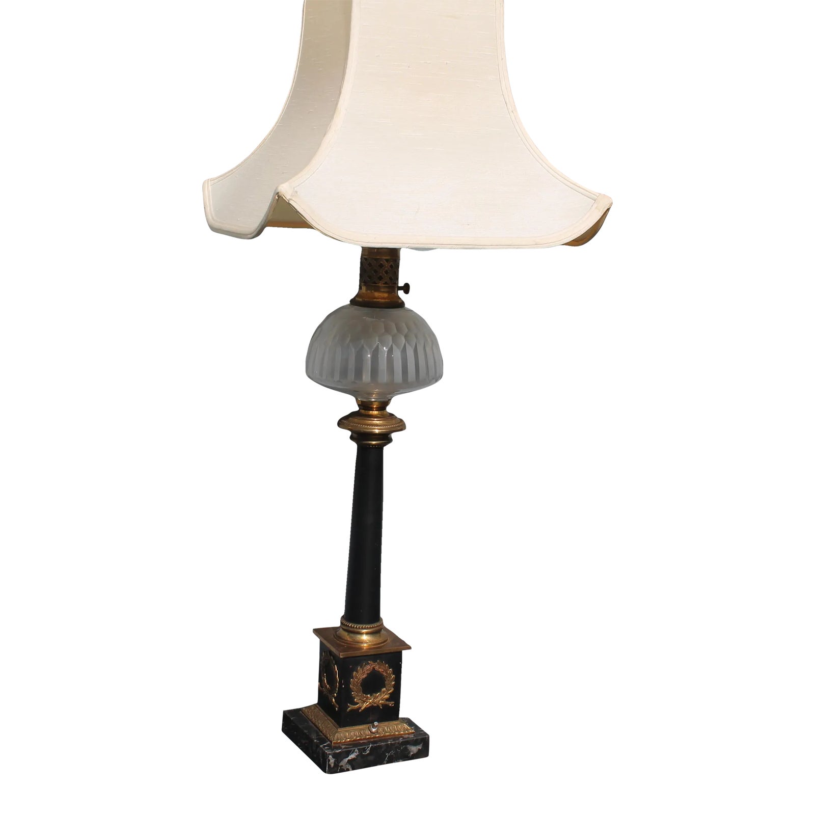 Antique Black \u0026 Gold Neoclassical Oil Lantern Style Electric Table Lamp |  Chairish, image size:1600x1600