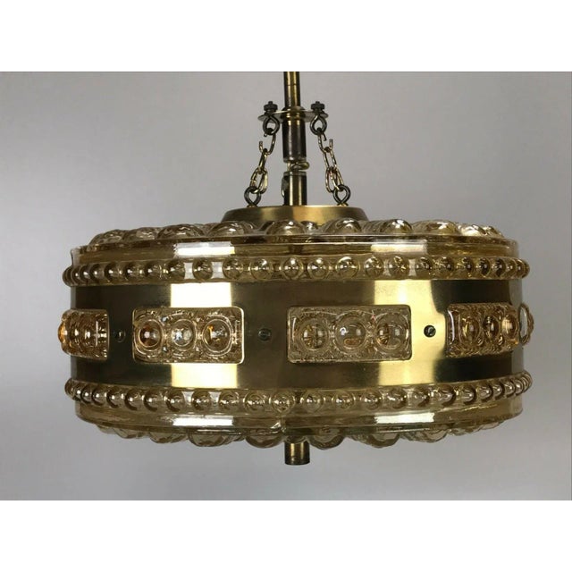 Space Age Design Bubble Brass Glass Hanging Ball Lamp For Sale - Image 6 of 8