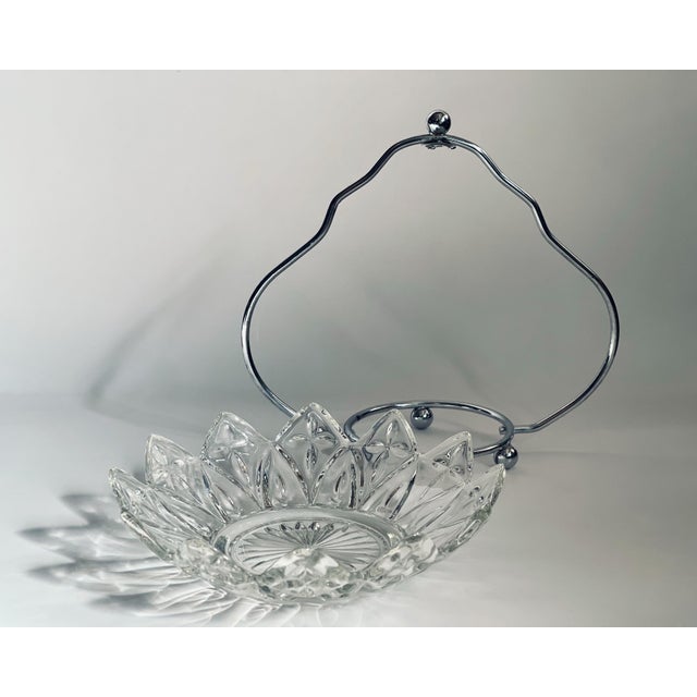 Glass Vintage “Petal” Pressed Glass Serving Dish For Sale - Image 7 of 7
