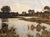 Impressionist Gordon Mortensen "Autumn Sunset" Signed Woodcut Reduction Art Lake Landscape For Sale - Image 3 of 6