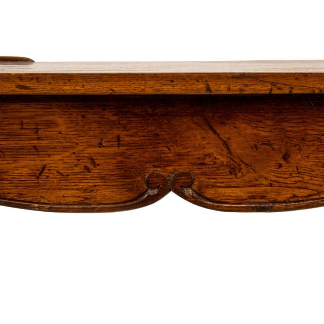 Wood 1970s Italian Cabriole Leg Parquetry Top Oak Game Table Made in Italy For Sale - Image 7 of 9