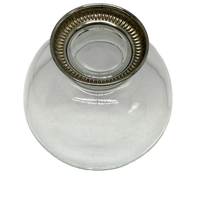Vintage Frank M. Whiting & Co. 4 1/4” Glass Candy Bowl Decorative Gadroon Ribbed Pattern Sterling Silver Base For Sale In Washington DC - Image 6 of 10
