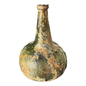 Antique Onion Bottle, Circa 1660-1740