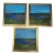 Late 20th Century Coastal Marsh Landscape Paintings With Custom Framing Wood Gold - Set of 3 Unknown Artist For Sale