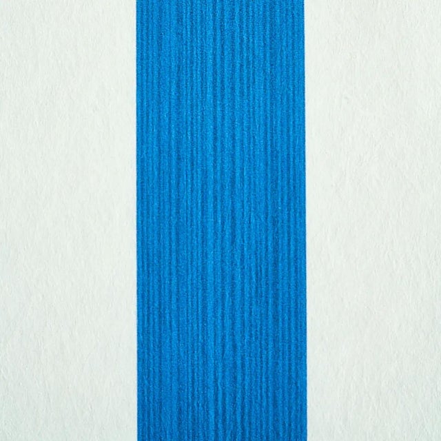 Transitional Sample - Schumacher Edwin Stripe Medium Wallpaper in Cobalt For Sale - Image 3 of 4