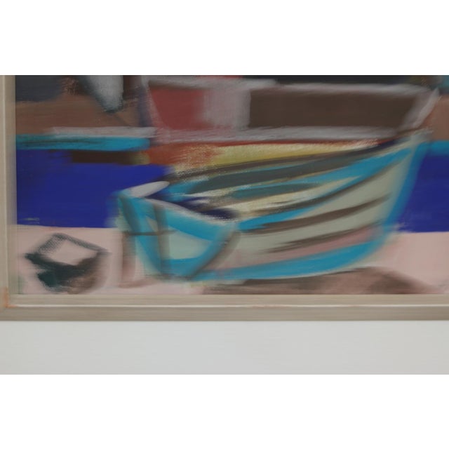 Hannes Glaeser, Harbour Motif with Boats, 1950s, Oil on Panel, Framed For Sale - Image 8 of 16