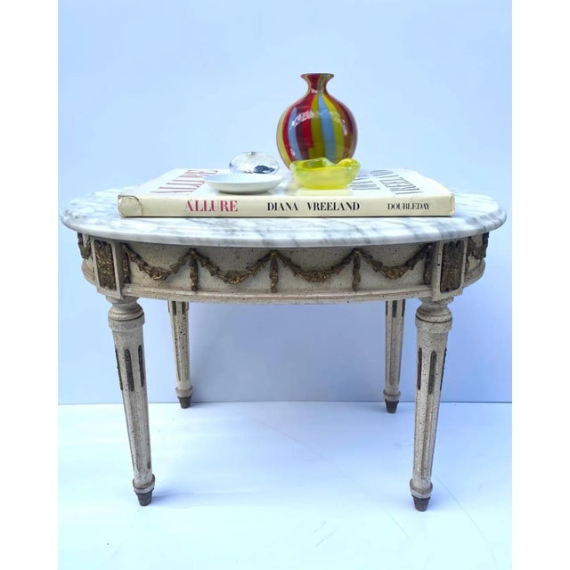 Neoclassical Italian Marble Cocktail Table, Neoclassical Style, Circa Mid-20th Century, Italy For Sale - Image 3 of 8