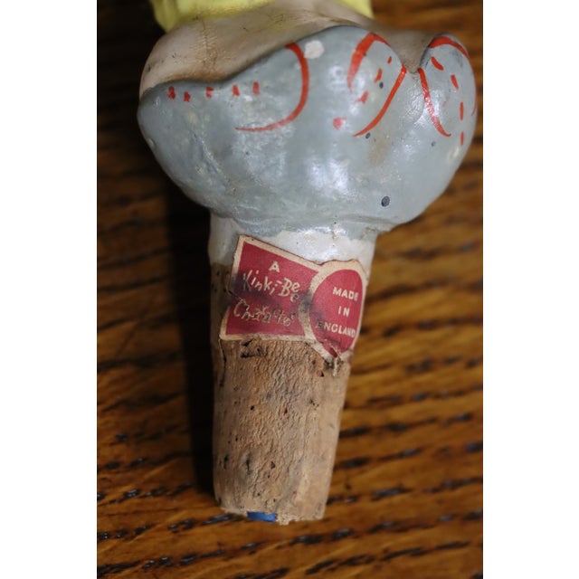 English “A Wink-Be Charmer” Ceramic Bottle Stopper For Sale - Image 4 of 8