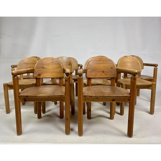 Pine Dining Chairs attributed to Rainer Daumiller, 1970s, Set of 10 For Sale - Image 16 of 16