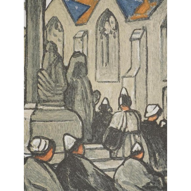 Mathurin Meheut, Brittany, Pilgrims in front of the church, Engraving For Sale - Image 5 of 9