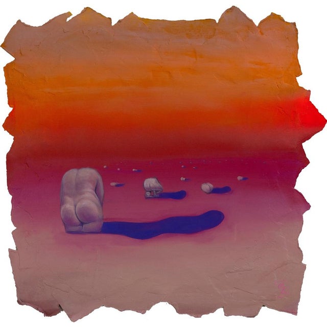 Gozo, Surreal Landscape with Classical Figure on Floating Paper, Fragments of Roma 2, 2025, Paper For Sale - Image 10 of 10