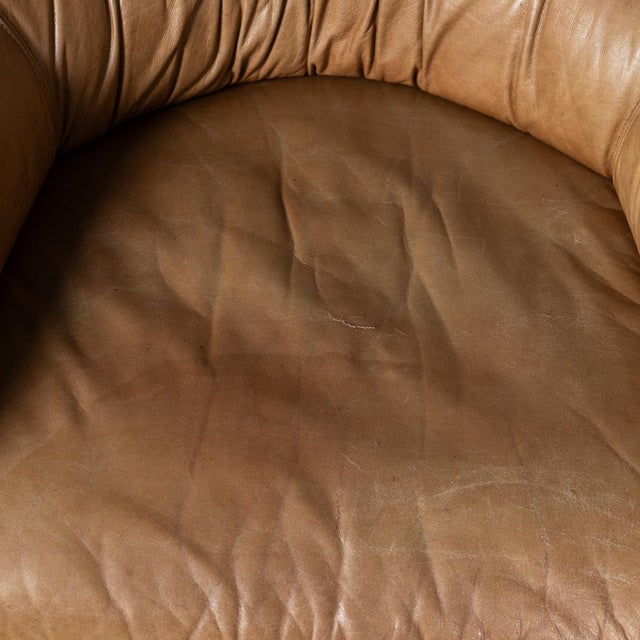 Vintage 20th Century Italian Brown Leather Armchairs from Lev & Lev, 1970s, Set of 2 For Sale - Image 15 of 18