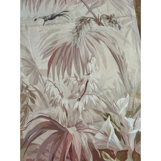 Mid 19th Century French Botanical Tapestry Panel With Bird Motif For Sale - Image 4 of 6