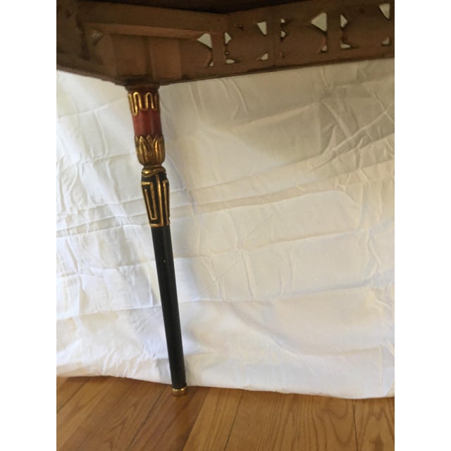 Vintage Hollywood Regency Giltwood & Ebonized Greek Key Console Table For Sale - Image 4 of 8