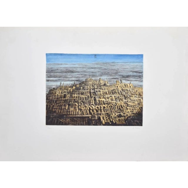 Construction is an original color etching by Antonio de Totero. Numbered, Edition Vi/XXV. Hand-signed. Good conditions....