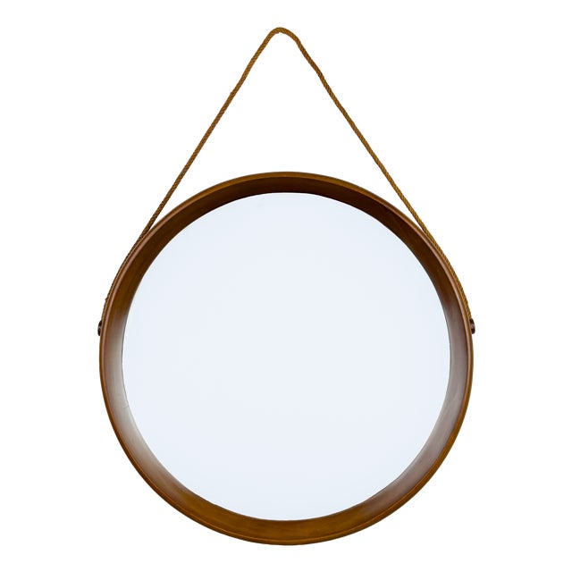 Mid-Century Wall Mirror in Teak, Italy, 1960s For Sale