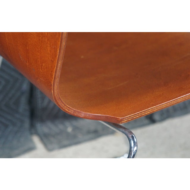 4 Mid Century Scandinavian Modern Bentwood Plywood Stacking Dining Side Chairs For Sale - Image 18 of 18