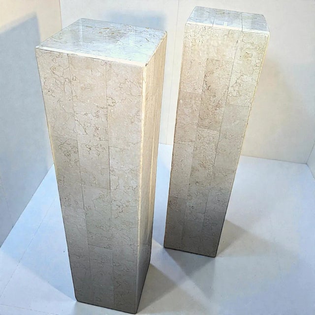 Maitland - Smith 1980's Maitland-Smith Modernist Tessellated Shell Pedestal For Sale - Image 4 of 8