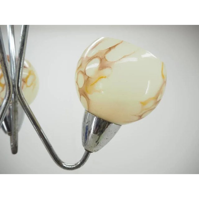 Art Deco Czechoslovakian Chandelier in Chrome, 1930s For Sale - Image 9 of 14