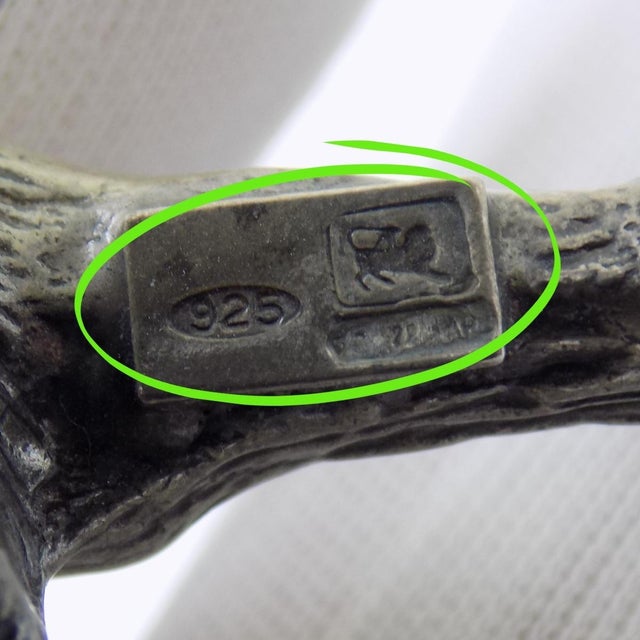 2.8-oz. Vintage Italian Handmade Genuine Sterling Silver Large 925 Elephant Solid Figurine For Sale - Image 10 of 13