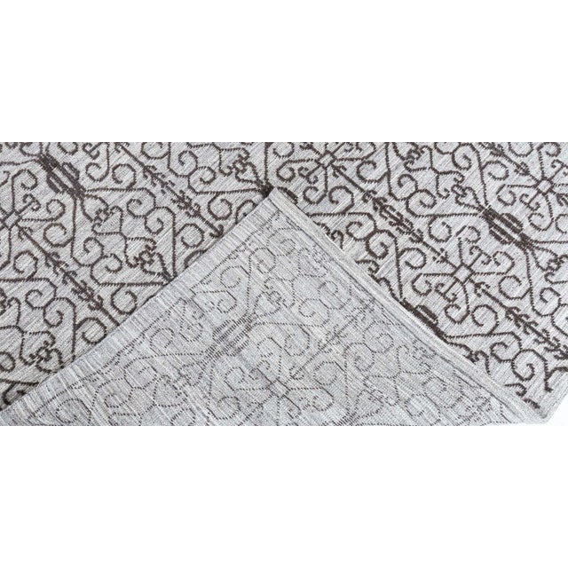 Gray Modern Traditional Samarkand Hand Knotted Wool Rug by Doris Leslie Blau For Sale - Image 8 of 8