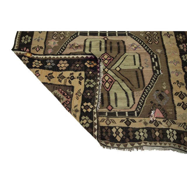 Mid 20th Century Vintage Turkish Kars Kilim Rug For Sale - Image 5 of 7