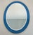 Fontana Arte Oval Mirror With Blue Outline by Fontana Arte Italy Circa 1970 For Sale - Image 4 of 12