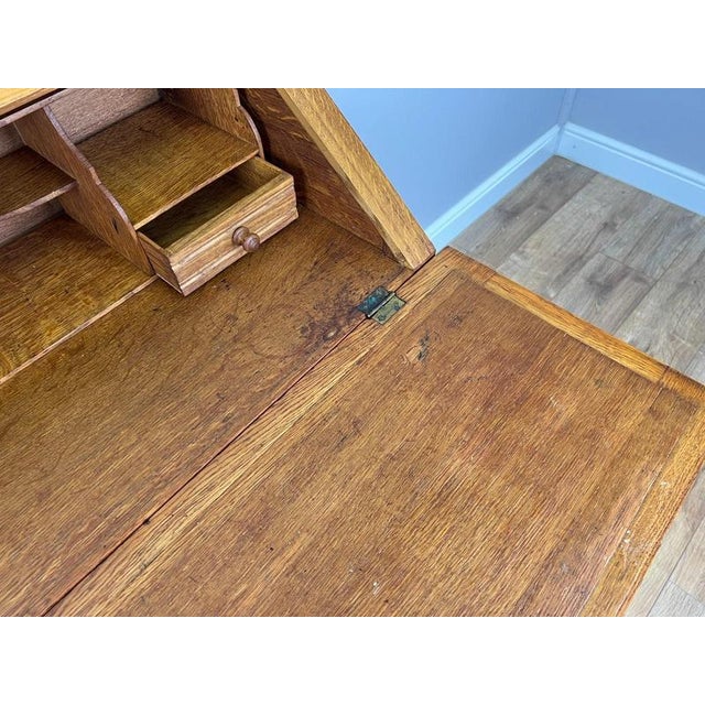 Vintage French Louis Oak Secretaire For Sale - Image 13 of 16
