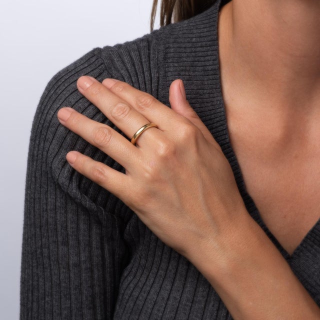 1920s Antique Art Deco Jr Wood & Sons Ring Sz 9.5 3.5mm Wedding Band 18k Yellow Gold For Sale - Image 5 of 5