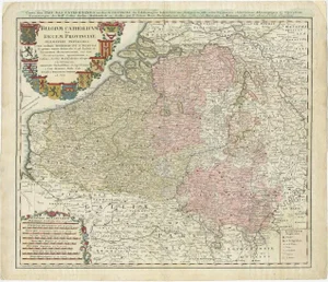 Antique Map of Belgium and Luxembourg from Homann Heirs, 1747