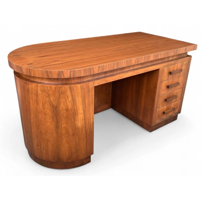 This stunning 1950s French Art Deco desk has been beautifully restored, showcasing the timeless elegance and craftsmanship...