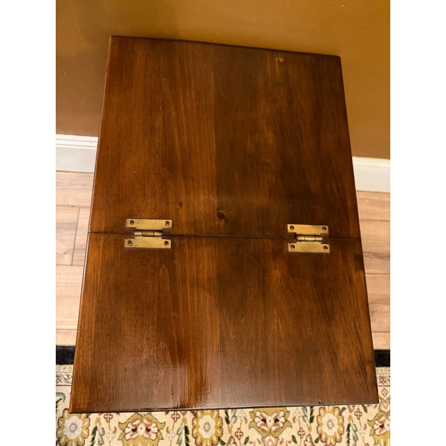 Wood 1977 Ethan Allen "Old Tavern" Solid Pine Dough Box End Table With Storage For Sale - Image 7 of 12