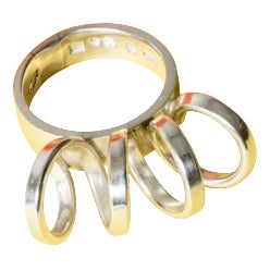 Mid-Century Modern Silver Ring by Cecilia Johansson, 1974 For Sale