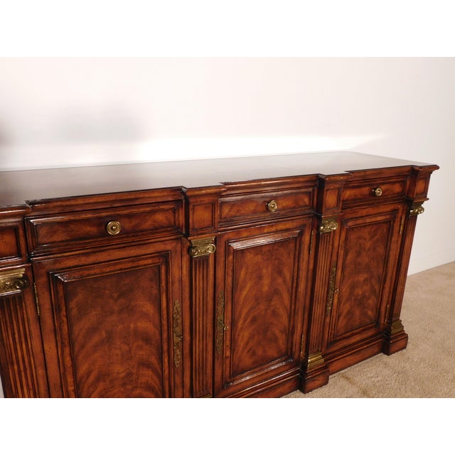 Vintage 1990s Massive Hickory White Flame Mahogany Locking 4 Door Sideboard Server For Sale In South Bend - Image 6 of 14