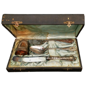 Late-19th Century French Silver Baptism Set, Set of 4