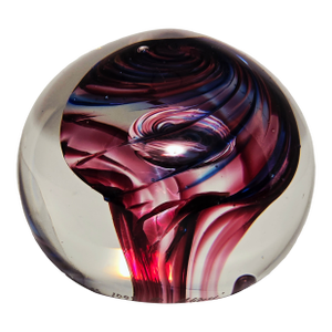 Vibrant 1995 Hot Island Glass Maui Paperweight – Swirling Tropical Colors