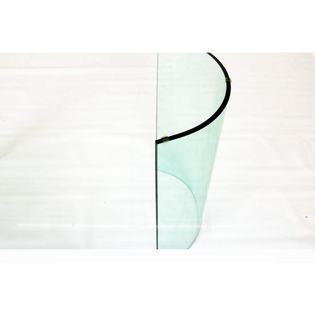1980s Postmodern Beveled Glass Double Pedestal Dining Table For Sale - Image 9 of 11