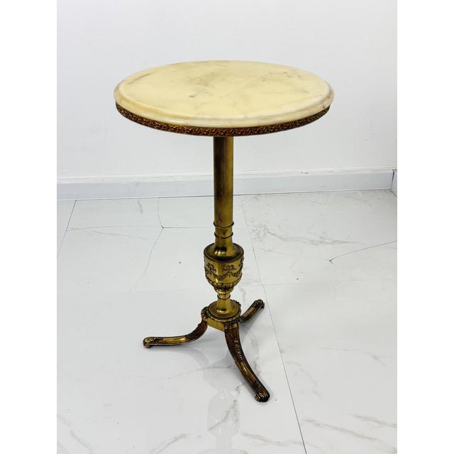 Italian Brass Coffee Table with Marble Top, 1950s For Sale - Image 10 of 10
