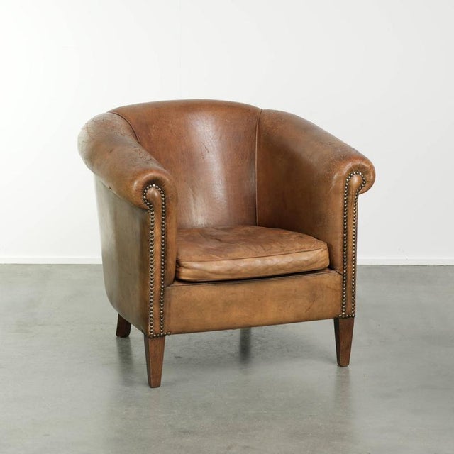 Vintage Sheepskin Club Armchair For Sale - Image 14 of 14
