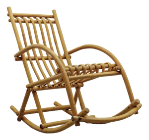 Mid-Century Modern Rattan and Bamboo Rocking Chair, 1960s